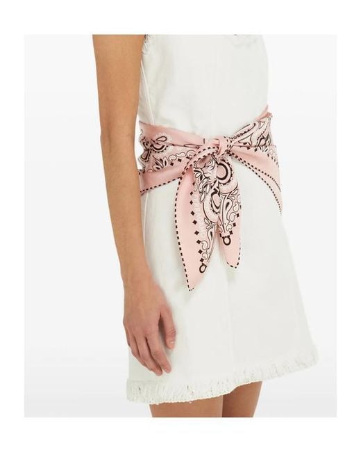 Ferragamo Pink Arabesque Print Silk Scarf