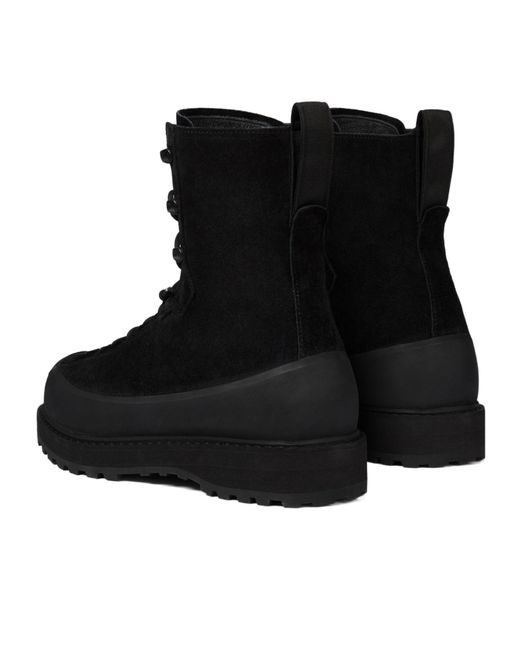 Stone Island Black Compass Patch Hiking Boots for men