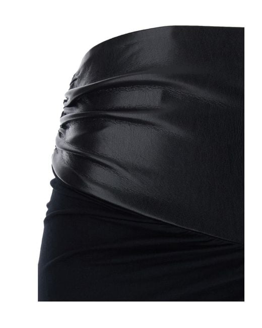 ANDAMANE Black Panelled Ruched Detail Skirt