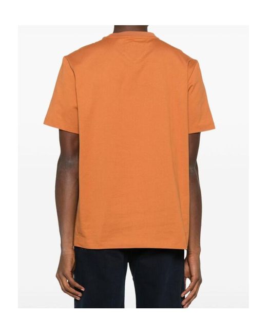 MCM Orange Logo Printed Crewneck T-Shirt