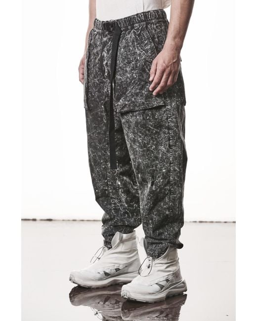 Thom Krom Gray Marble Effect Cargo Pants for men