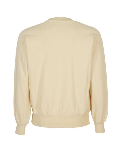 Aries White Logo Long-Sleeved Sweater for men