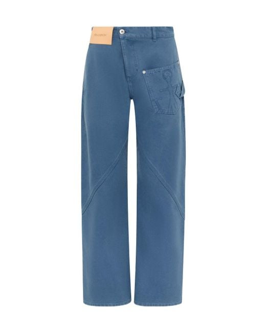 J.W. Anderson Blue Jw Anderson Twisted Wide Leg Workwear Jeans
