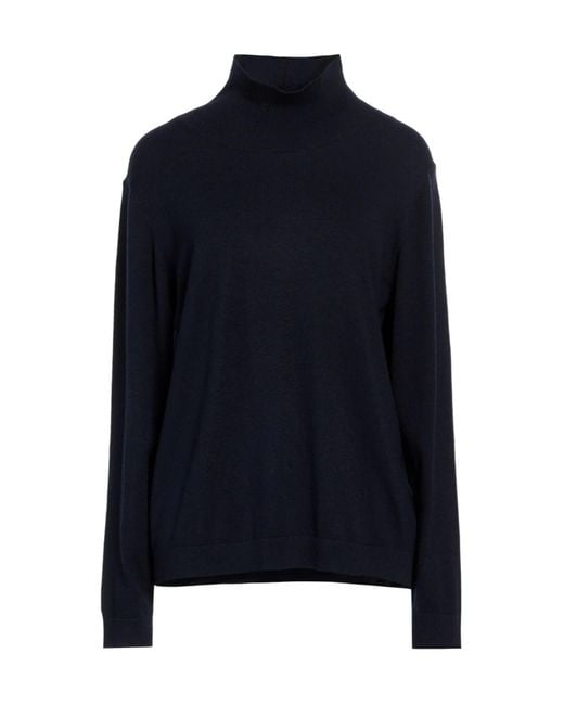 Weekend by Maxmara Blue Simple Solid-Color Turtleneck Knitwear