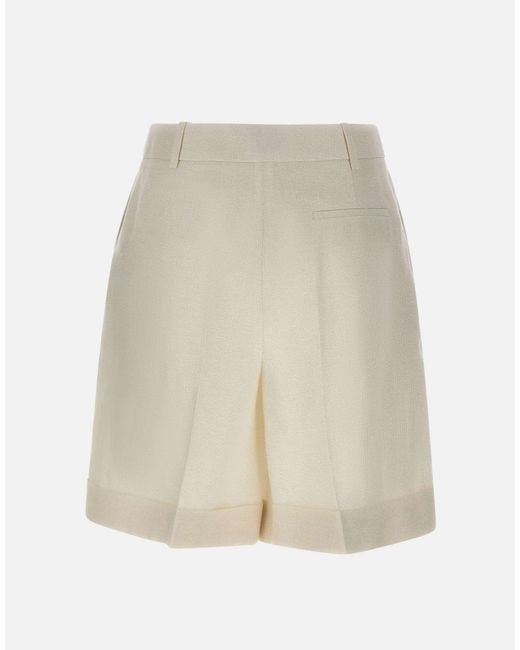 Eleventy Natural Pleated Tailored Shorts