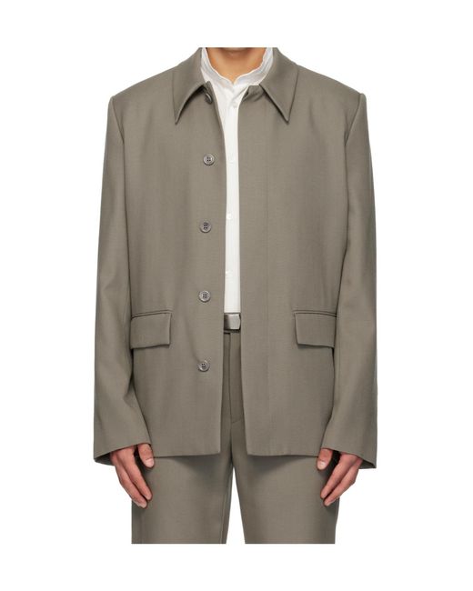 Rier Gray Wool Collar Casual Jacket for men