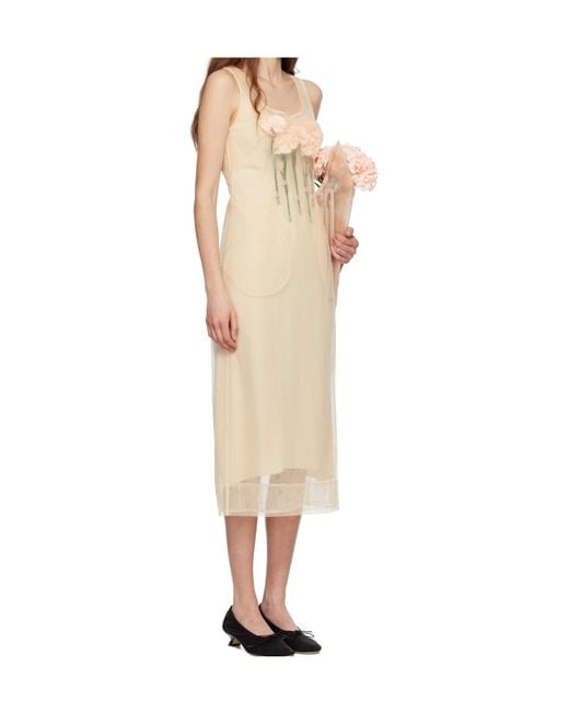 Simone Rocha Natural Carnation Dart Dress