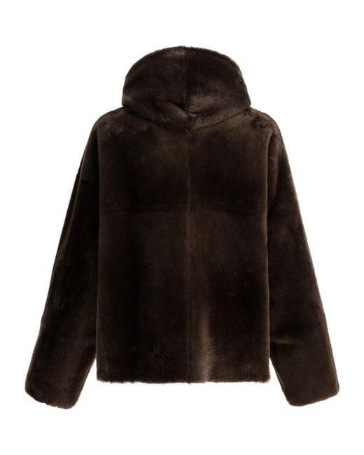 Blancha Black Hooded Faux Fur Jacket