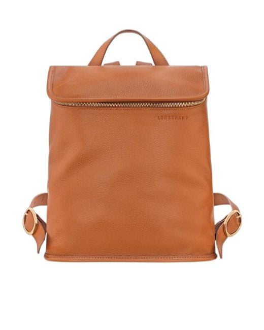 Longchamp Brown Medium Le Foulonn Backpack