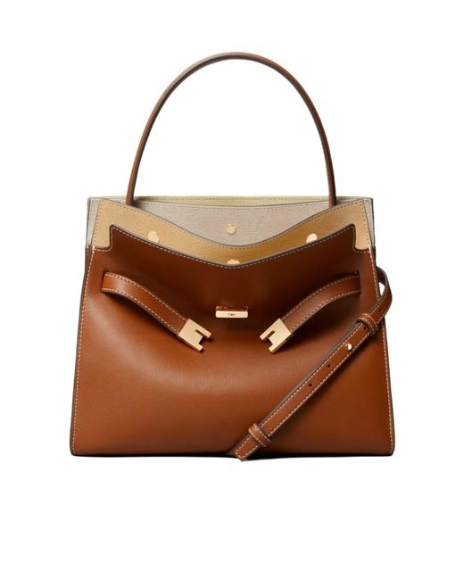 Tory Burch Brown Lee Radziwill Small Tote Bag