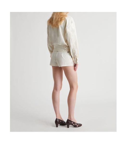 Paloma Wool White High-Neck Zip-Up Bomber Jacket
