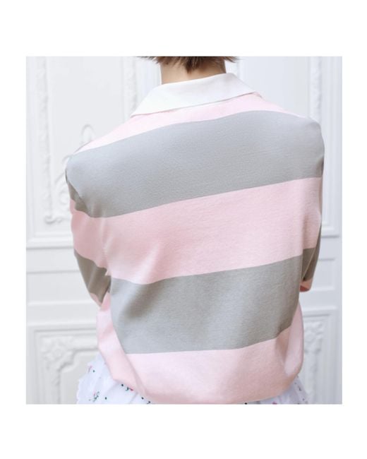 Dior Gray Marinière Long-Sleeved Polo Shirt