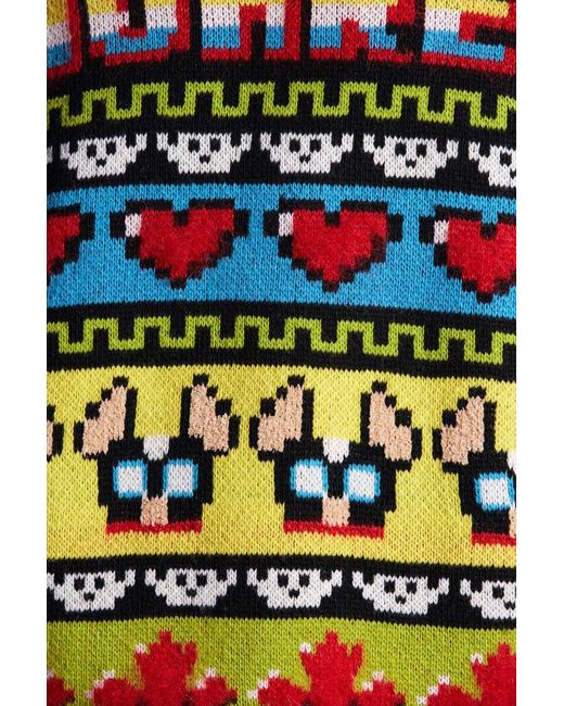 DSquared² Blue Jacquard Crewneck Knitted Jumper for men