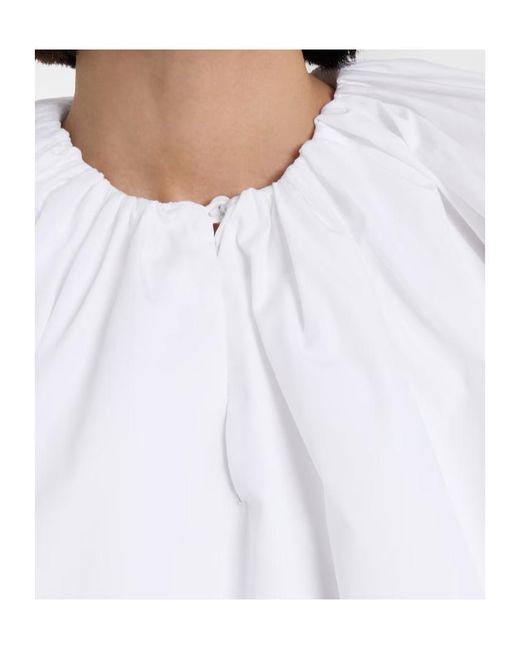 Patou White Gathered Cotton Top