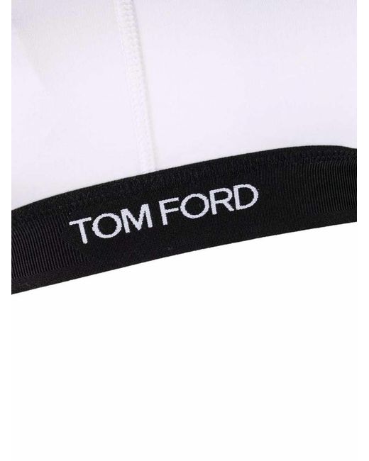 Tom Ford White Logo-Band Bra