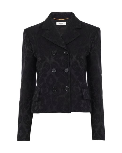 Chloé Black Double-Breasted Fitted Jacket