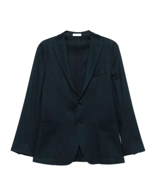 Boglioli Blue Piqué-Weave Blazer for men