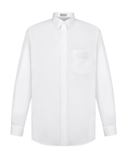 Dior White Homme Long-Sleeved Button-Up Shirt for men