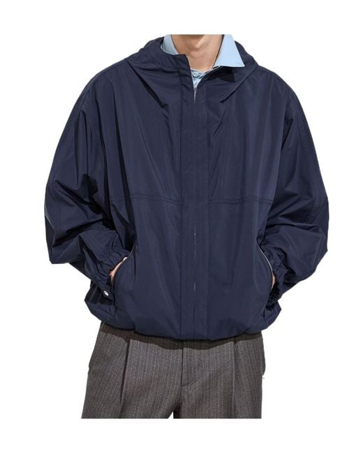 Bottega Veneta Blue Technical Hooded Blouson for men