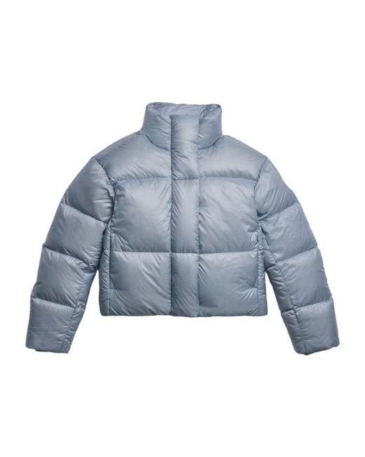 Canada Goose Blue Cypress Cropped Puffer Label