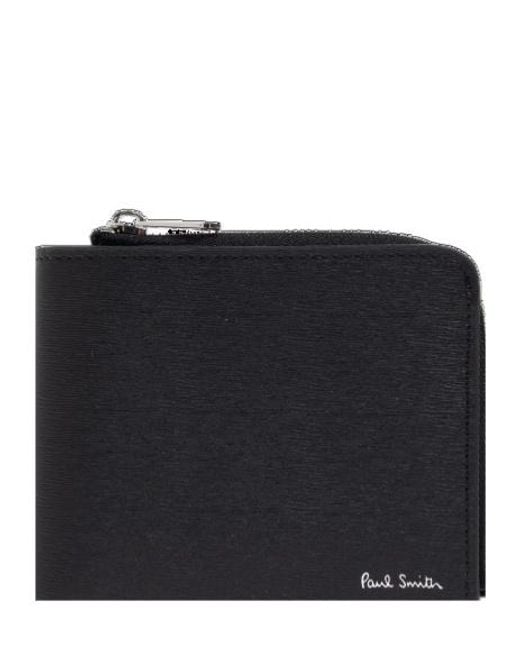 Paul Smith Black Contrast Interior Billfold Wallet for men