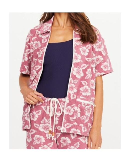 The Upside Pink Lahaina Zip Shirt