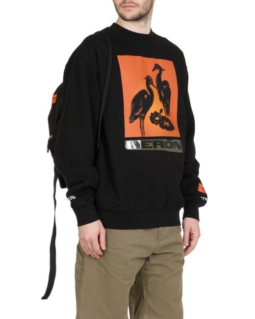 Heron Preston Black Printed Sweater for men