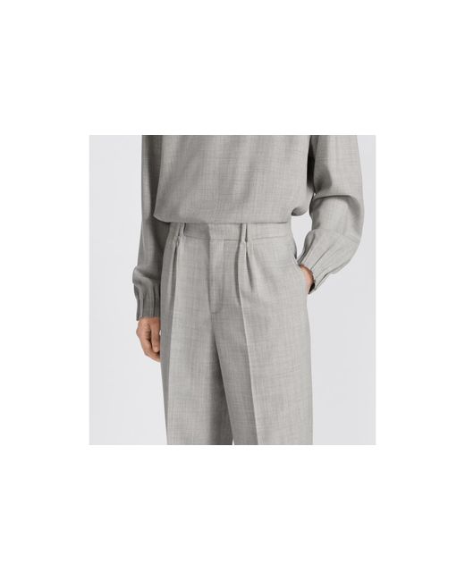 Dior Gray Homme Straight Leg Pleated Pants for men