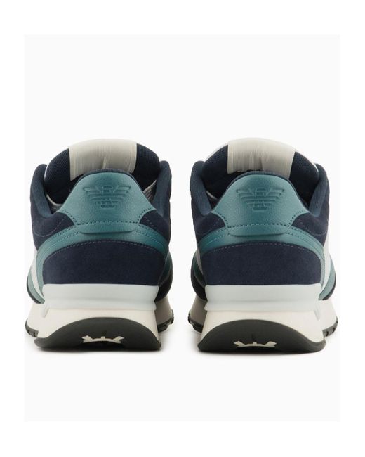 Emporio Armani Blue Lace Up Sneakers