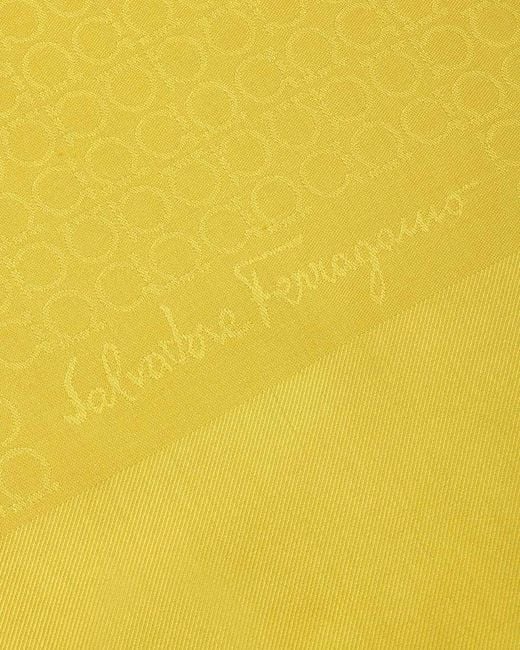 Ferragamo Yellow Logo Tassel Scarf