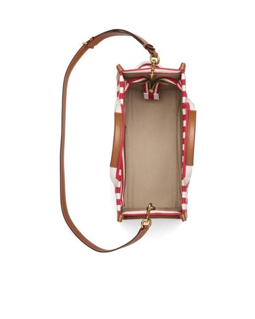 Marc Jacobs Red The Striped Medium Tote Bag