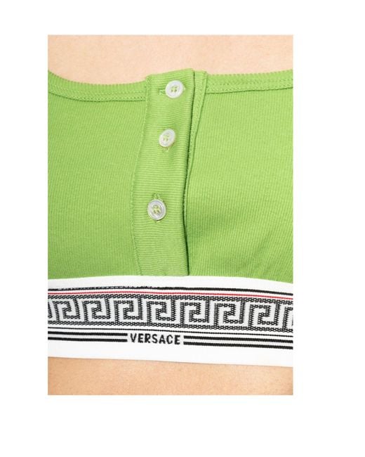 Versace Green Ribbed Jersey Bralette