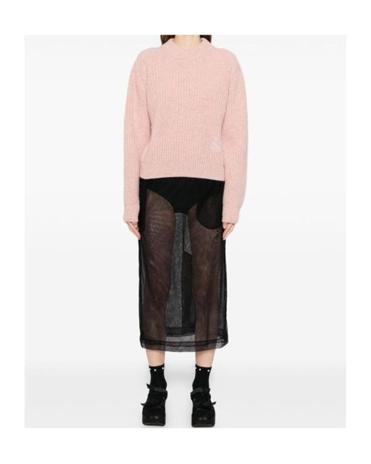 CECILIE BAHNSEN Pink Floral Knit Pullover