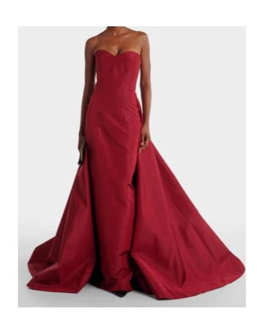 Monique Lhuillier Red Silk Faille Gown
