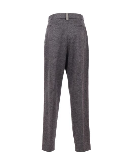 Fabiana Filippi Gray Pleated Straight Leg Trousers