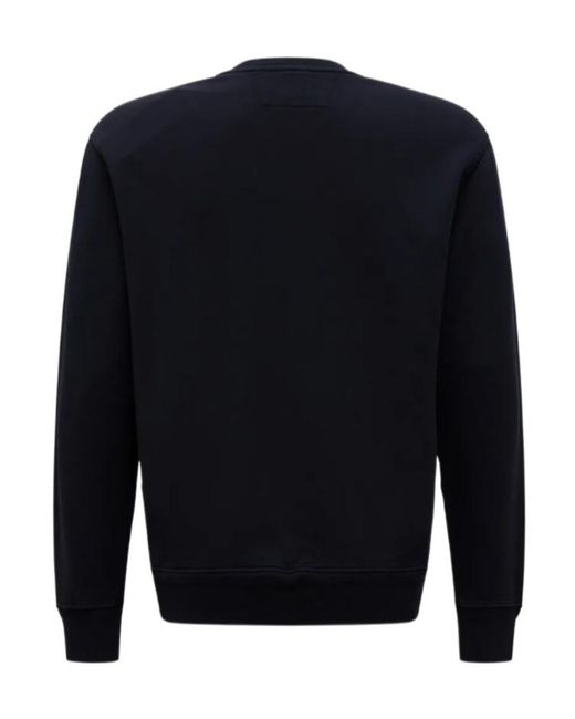 C P Company Blue Logo Embroidered Crewneck Sweatshirt for men