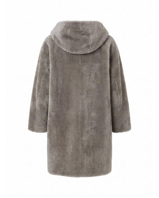 Peserico Gray Double-Faced Long-Sleeve Coat