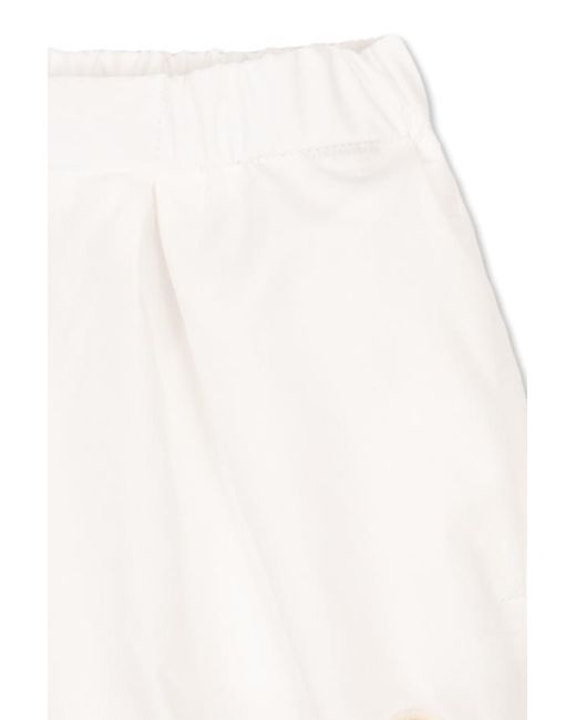 Moncler White Logo-Patch Cotton Bloomers