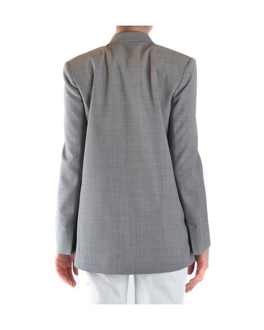 Pinko Gray Double-Breasted Suit Jacket