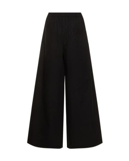 Max Mara Black Logo Wide-Legged Casual Pants