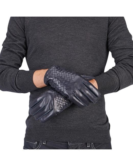 Bottega Veneta Blue Knitted Glove