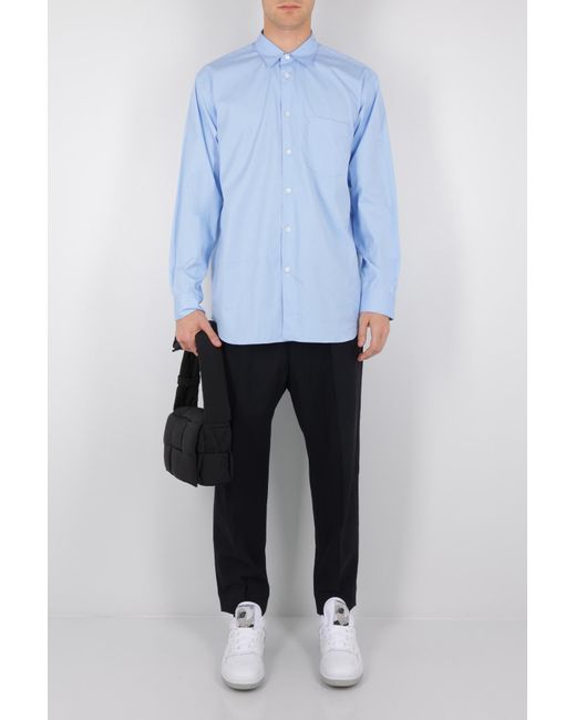Comme des Garçons Blue Long-Sleeved Shirt for men
