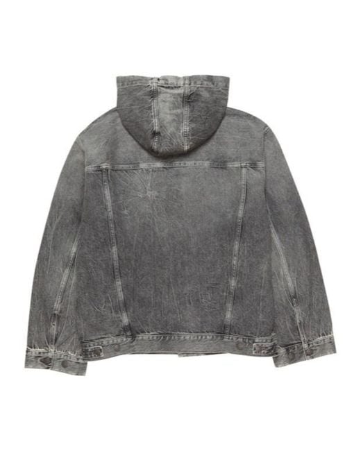 Acne Gray Hooded Denim Jacket