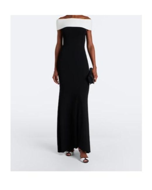 Roland Mouret Black Off-Shoulder Gown