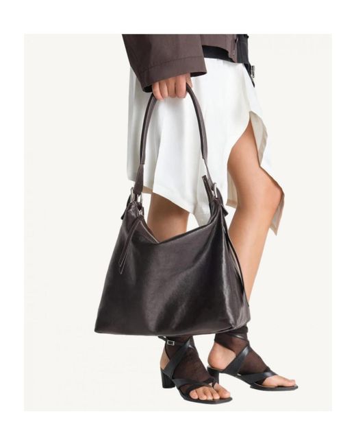 Lemaire White Small Belted Hobo Bag