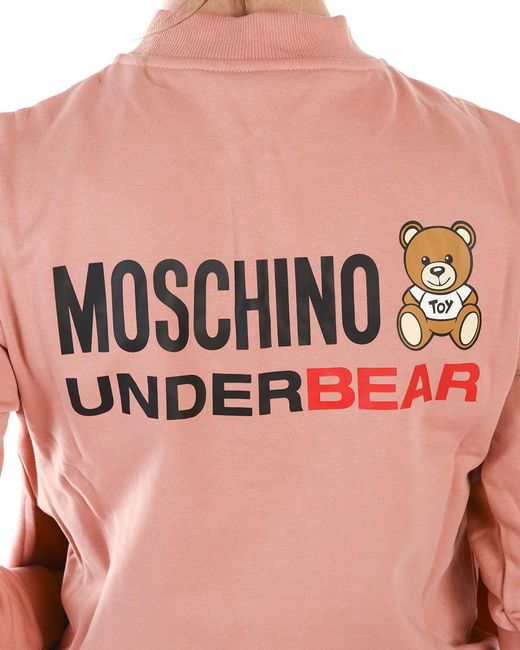 Moschino Pink Logo Zipper Casual Jacket