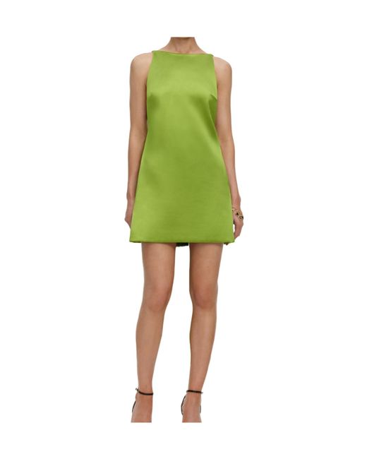 Self-Portrait Green Oversized-Bow Mini Dress