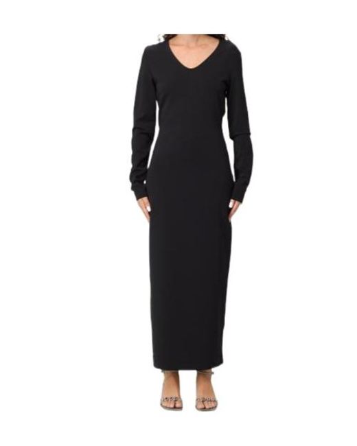 Emporio Armani Black Knot-Back Long-Sleeved Day Dress