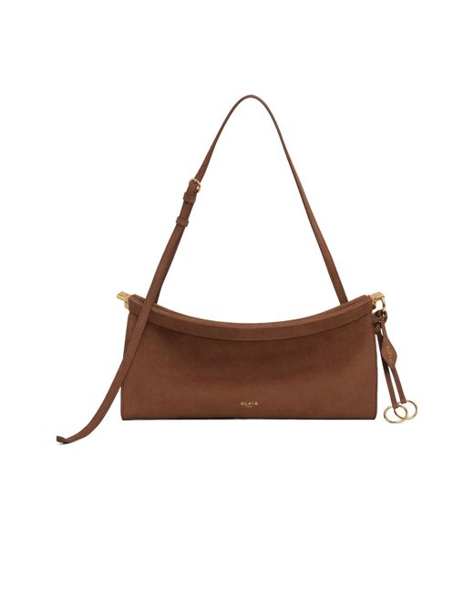 Alaïa Brown Alaïa Le Click East West Medium Shoulder Bag