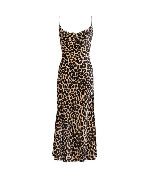 Balmain White Flowing Leopard Print Velvet Dress